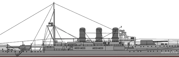 Ship RN Napoli [Battleship] (1905) - drawings, dimensions, pictures